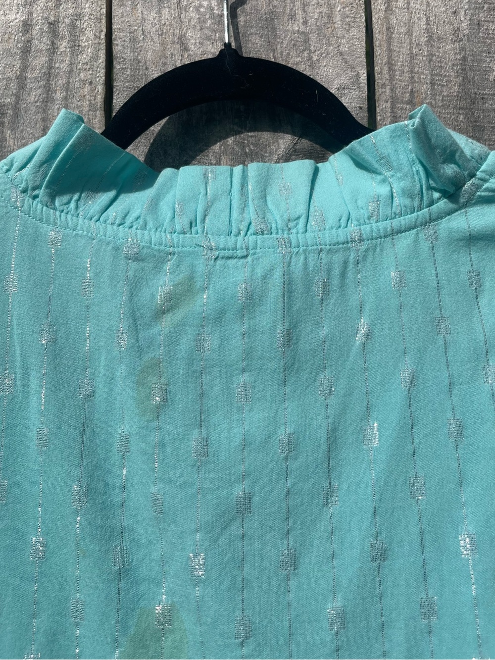 crown & ivy Aqua Metallic-Thread Sleeveless Top Size M NWT - Picture 9 of 9